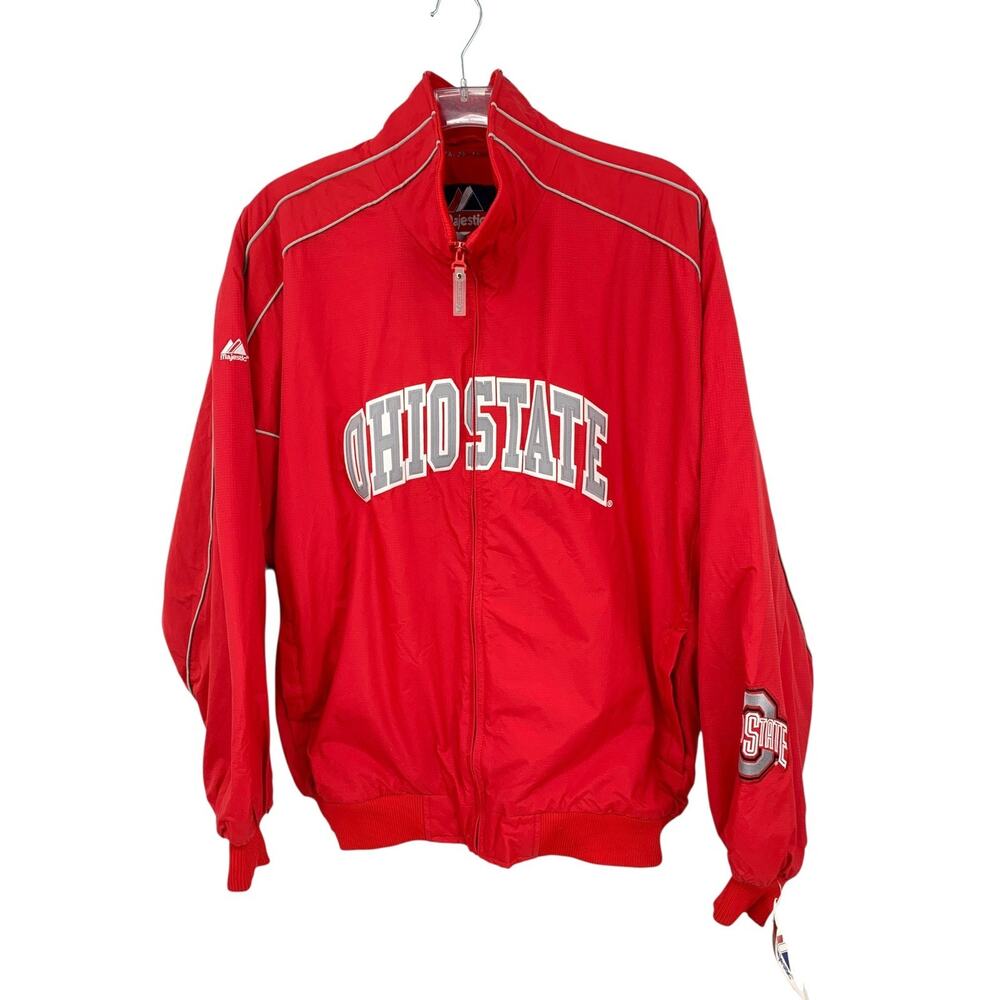 NEW Majestic Jacket Ohio State Buckeyes Mens XXL Coat Fleece Lined